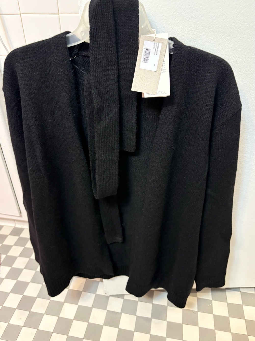 Vanessa Bruno Sixtine Black Yak Wool Belted Cardigan Size M — NWT